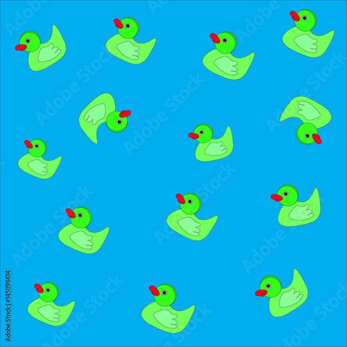 утки на синем фоне