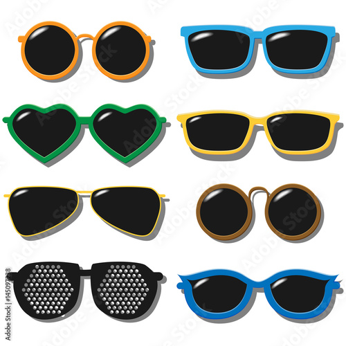 Vector Set of sunglasses.