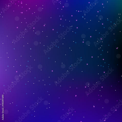 Sky night space abstract background with stars. Universe backdrop. Vector illustration © Lucia Fox