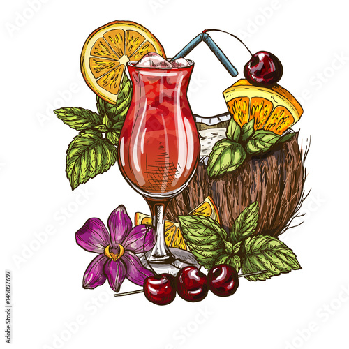 Sex on the Beach and Coconut Pina Colada cocktails