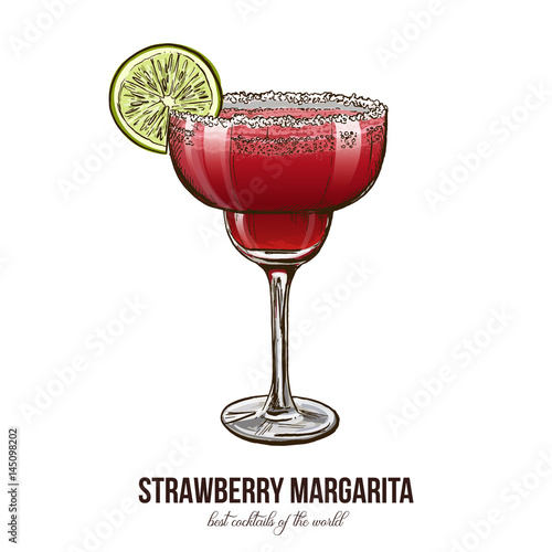 Margarita cocktail, vector illustration