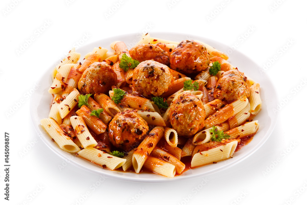 Pasta with meatballs