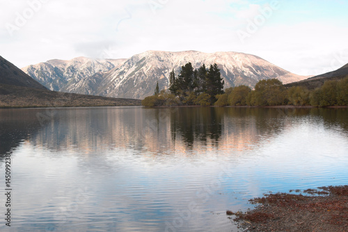 Grasmere, Southern Alps, New Zealand: The brooding Lake Pearson is reminiscent of a Scottish loch