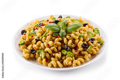 Pasta with colorful vegetalbes photo