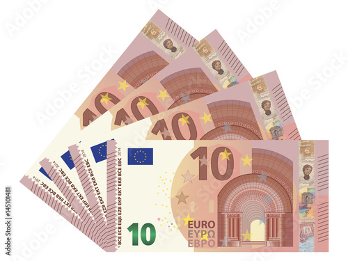 10 Euro bills vector