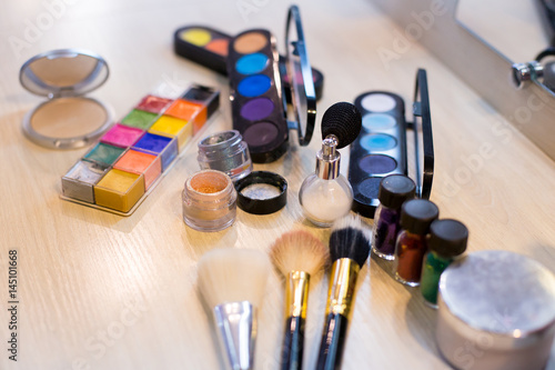 Different makeup items on the table