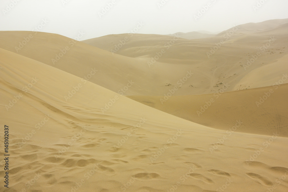 Sand dunes in Dunhuang, Gansu,China