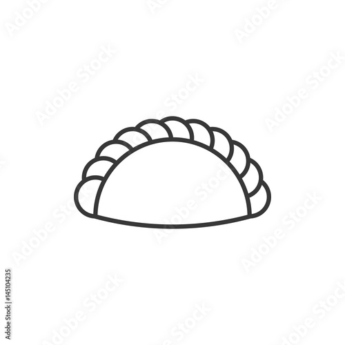 outline icon for use as pastry sign and logo such as curry puff