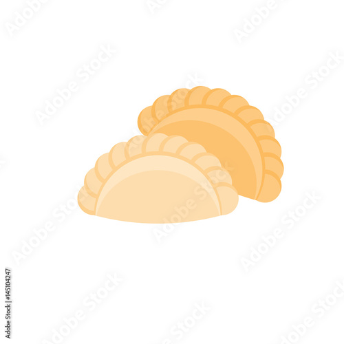 icon for use as pastry sign and logo such as curry puff, flat design