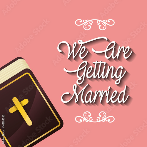 we are greeting married religious bible card vector illustration eps 10