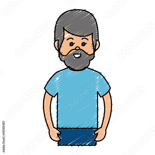 young man avatar character vector illustration design
