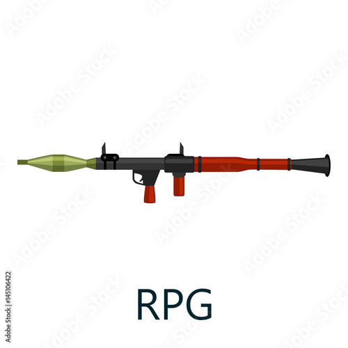 Military rifle army anti tank rocket grenade gun isometric icon on a white background vector illustration