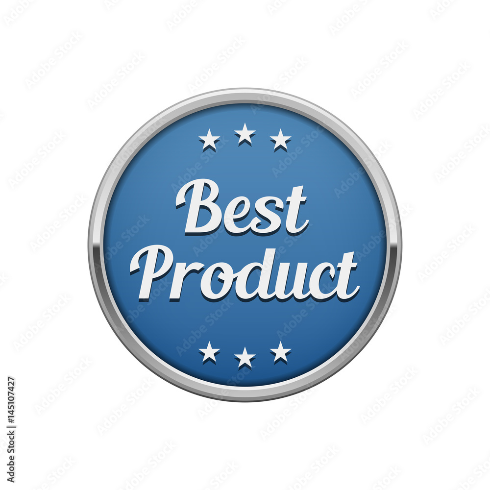 Silver blue best product round badge, banner Silver blue best product round badge, banner