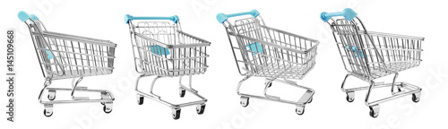 Fotografia shopping supermarket cart, CLIPPING PATHS included