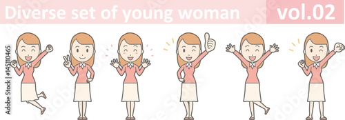 Diverse set of young woman, EPS10 vol.02