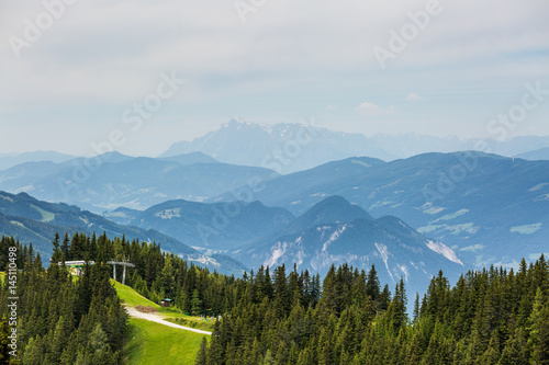 top station of cable car in mountain scenery