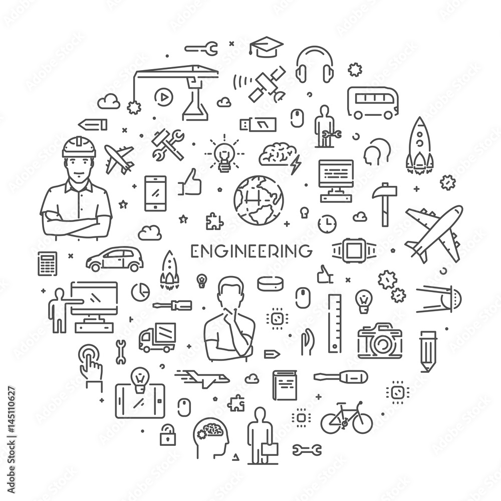 Round line web concept for engineering Round line web concept for engineering