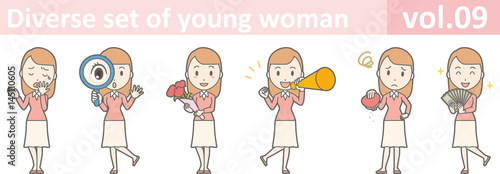 Diverse set of young woman, EPS10 vol.09