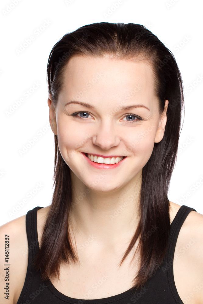portrait of attractive teenage girl in black dress portrait of attractive teenage girl in black dress