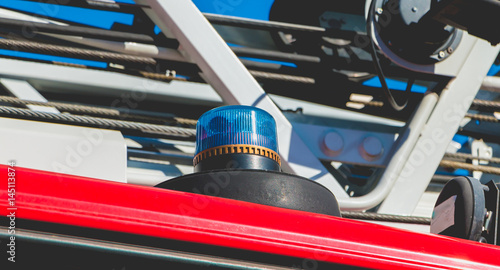 flashing lights of an extrication vehicle