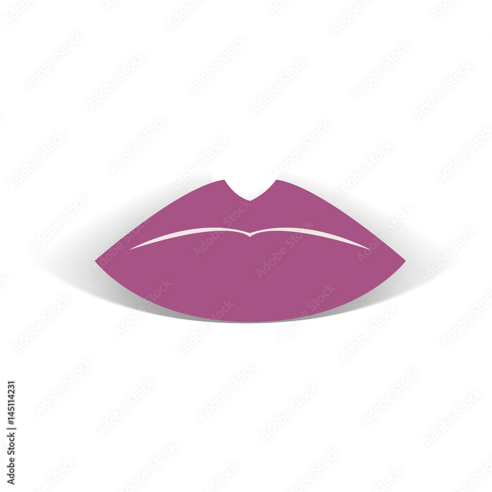 Woman s lips flat style icon. Vector illustration Woman s lips flat style icon. Vector illustration