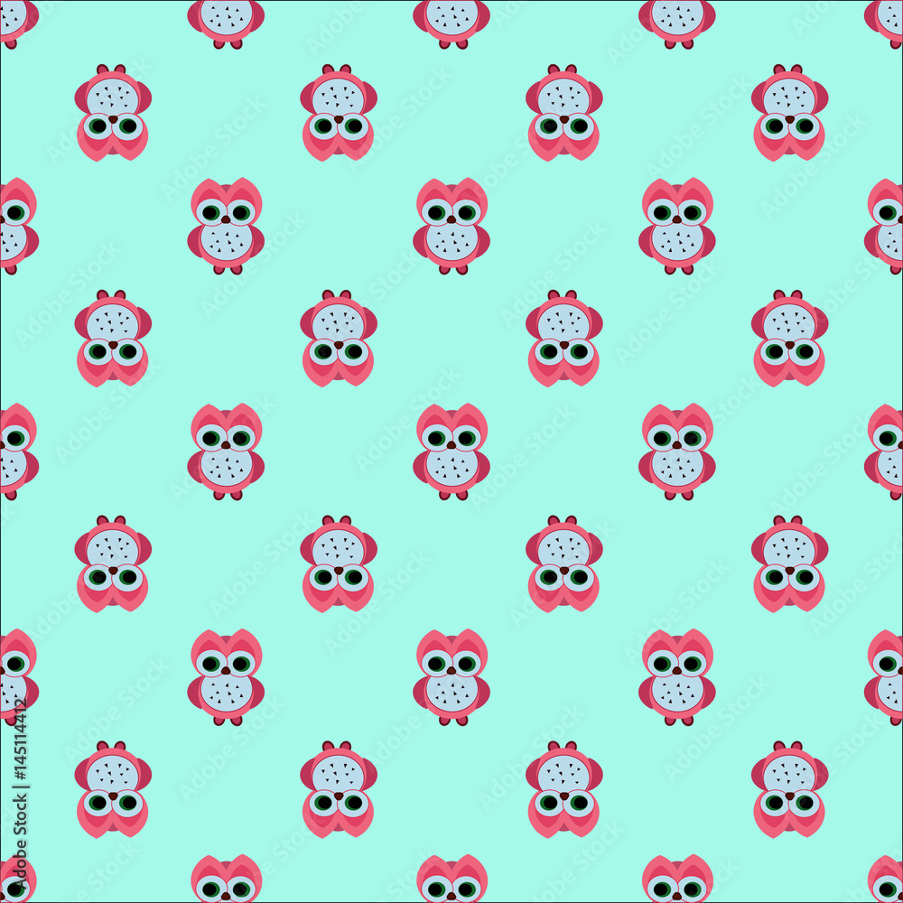 seamless cute owl pattern vector illustration