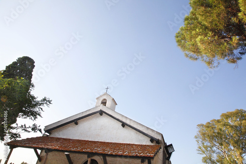 dettaglio  Chiesa di su Loi a capoterra  con sfondo cielo blu photo