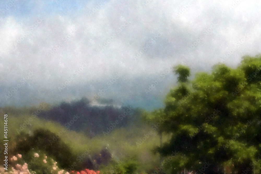 Watercolor Mountain / Watercolor photo effect  