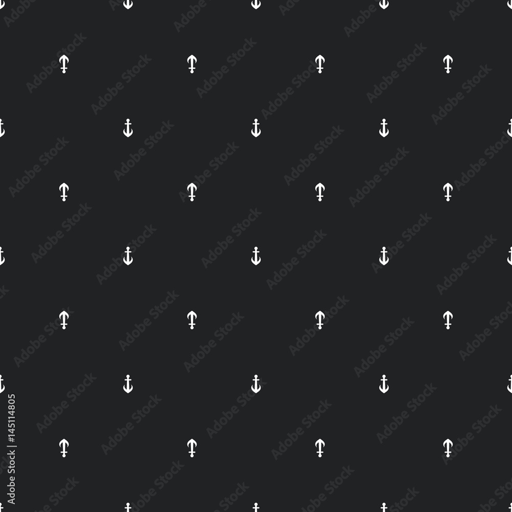Anchors seamless pattern in grey color