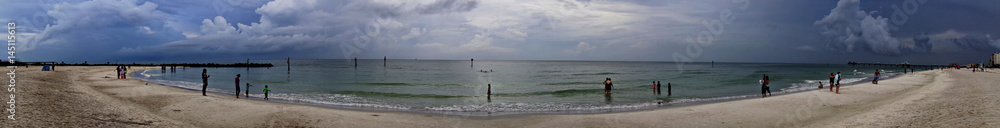 Panorama of the beach at Clearwater Florida