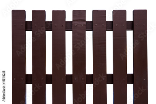 Wooden fence isolate on white background.