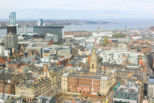 Aerial view of Liverpool  England  UK