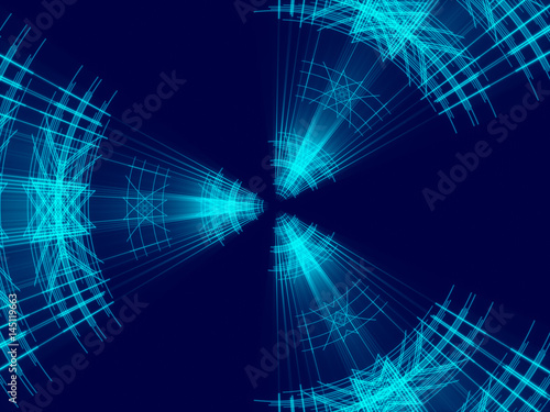blue abstract background, lines and light © RomanUA
