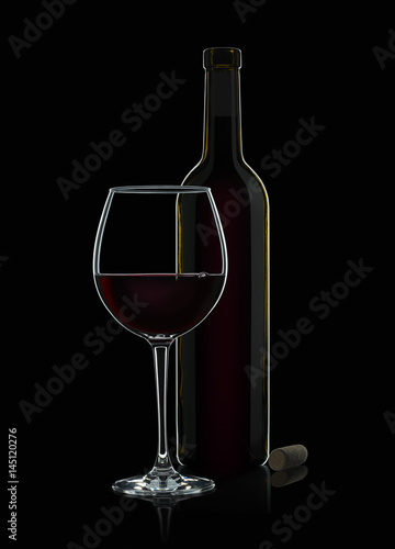 Bottle and glass of wine