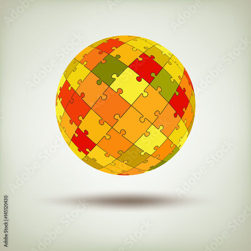 Realistic sphere made from pieces