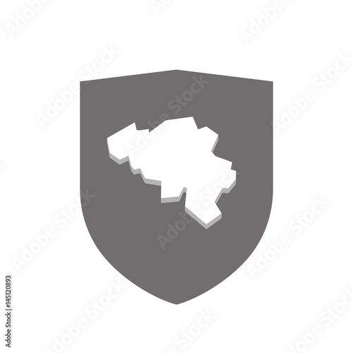 Isolated shield with the map of Belgium