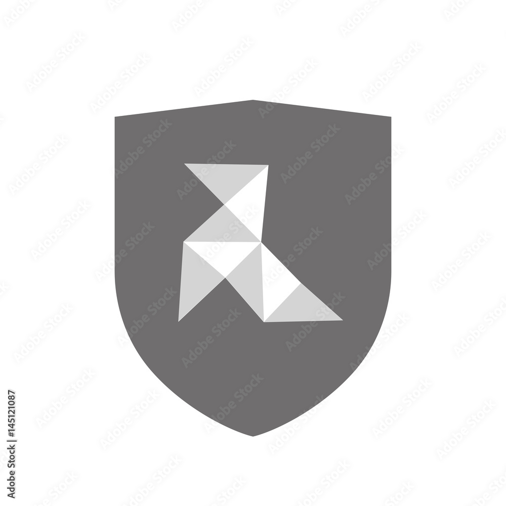 Naklejka premium Isolated shield with a paper bird