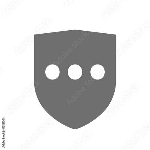 Isolated shield with  an ellipsis orthographic sign