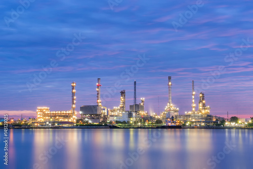 Oil refinery factory at dawn, Oil refinery - Bangkok, Thailand