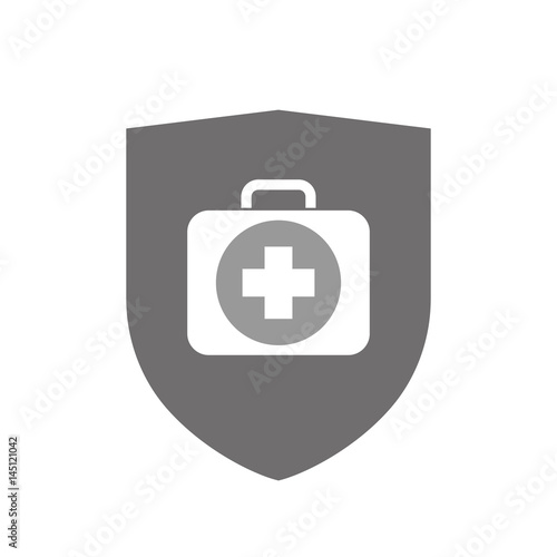 Isolated shield with  a first aid kit icon