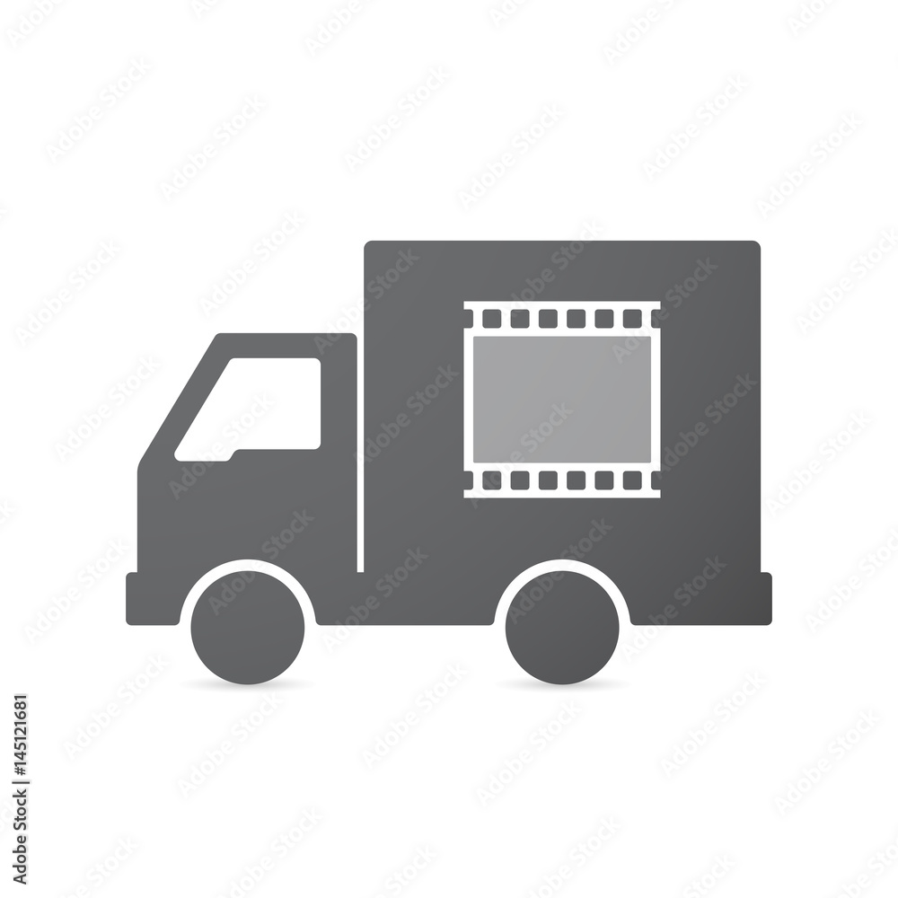 Isolated truck with a photographic 35mm film strip Isolated truck with a photographic 35mm film strip