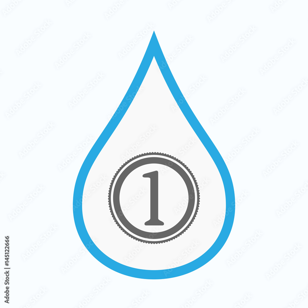 Isolated water drop with a coin icon Isolated water drop with a coin icon