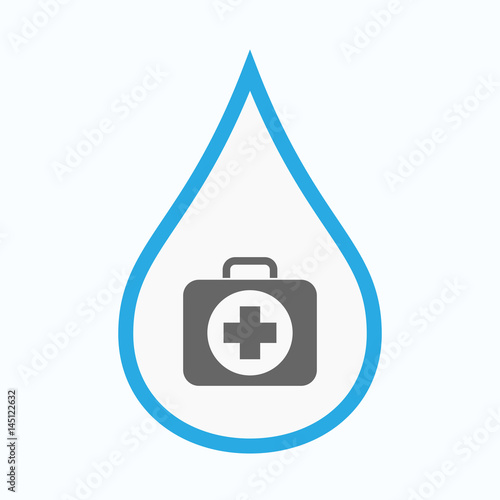 Isolated water drop with  a first aid kit icon
