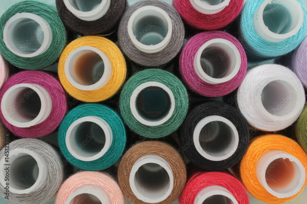 Coils with colored threads Coils with colored threads