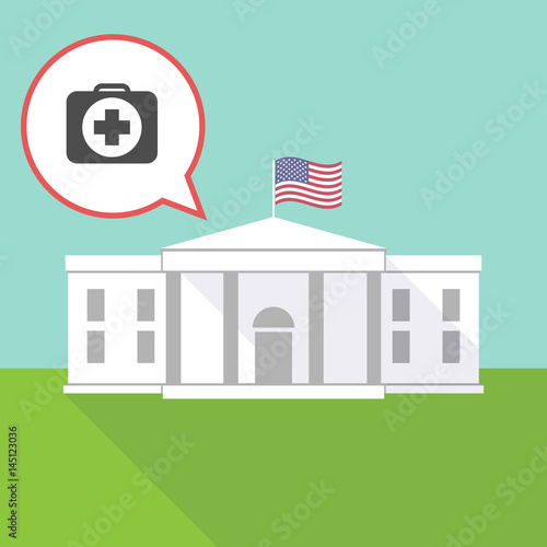 The White House with  a first aid kit icon
