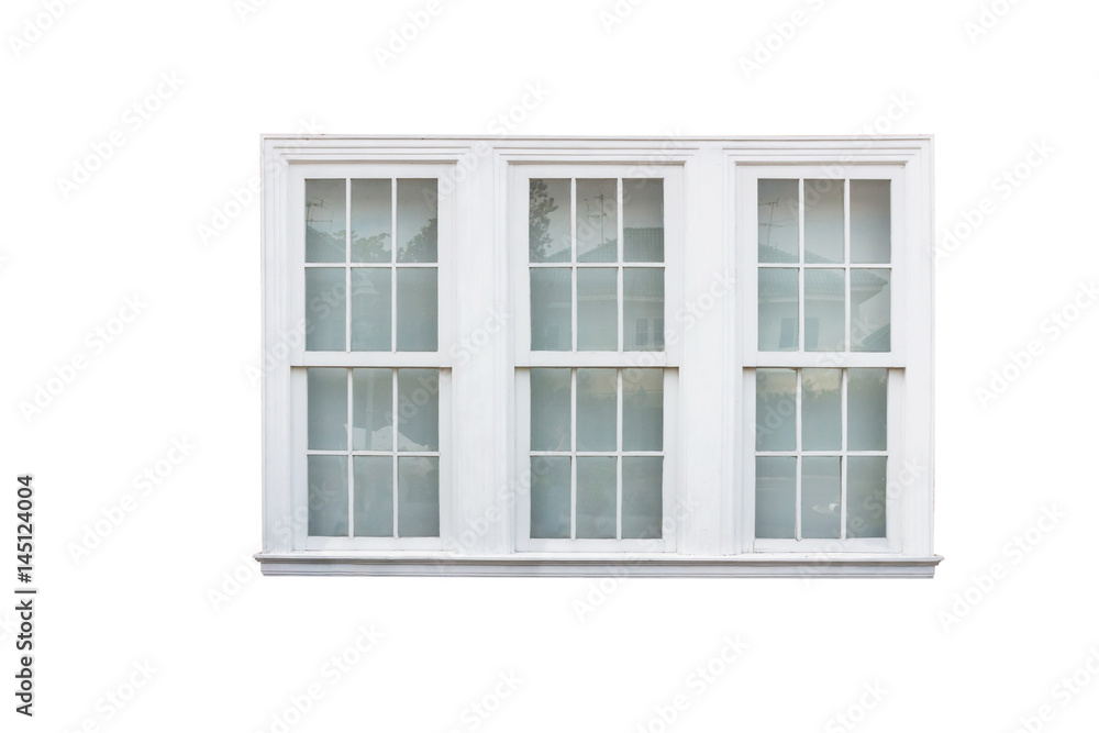 white window frame isolated on white background with clipping path. white window frame isolated on white background with clipping path.