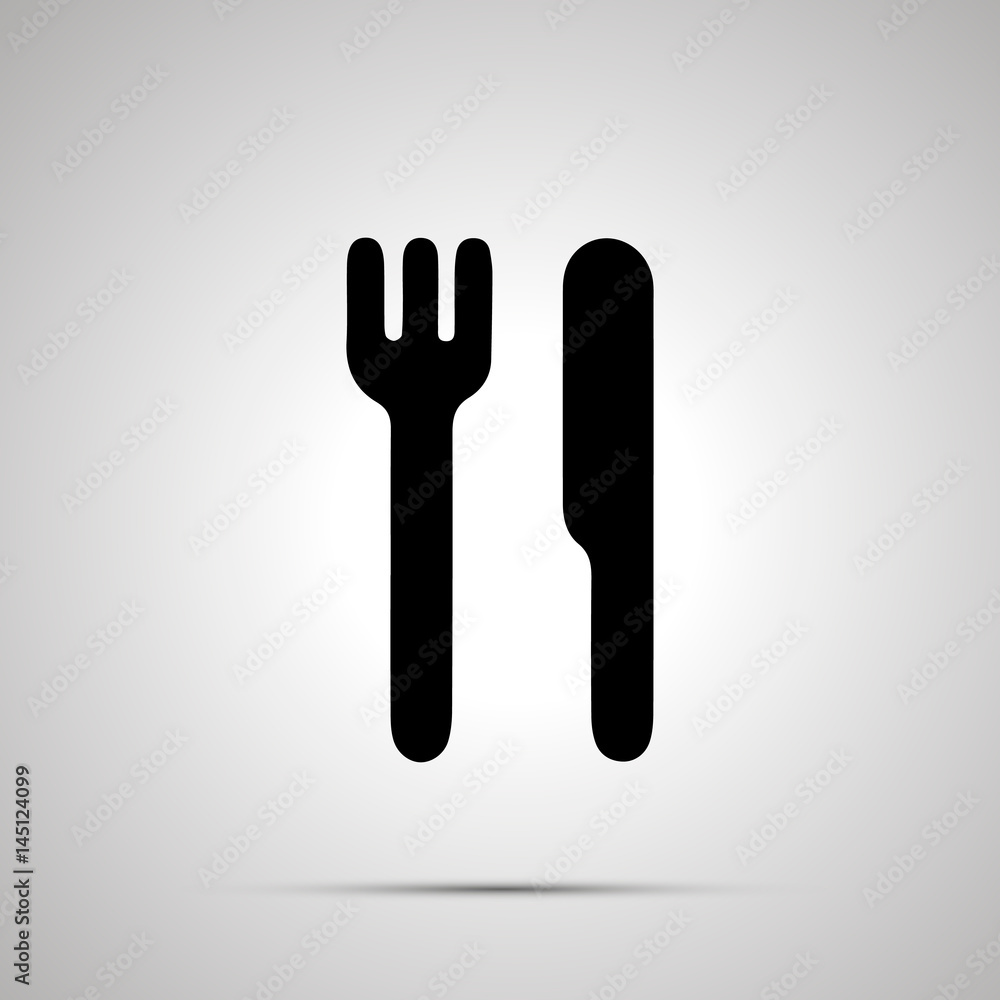 Knife and fork simple black icon Knife and fork simple black icon