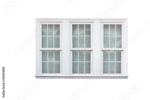 white window frame isolated on white background with clipping path.