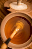 Honey Pot with Dripping Liquid Honey