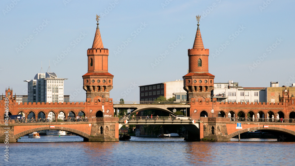 Oberbaum bridge landmark in Berlin, Germany